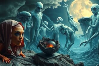 Incontro surreale con extraterrestri in un sogno notturno