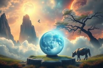 Rappresentazione artistica di sogni premonitori e simbolismo onirico