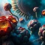 Carciofi cotti e crudi in un paesaggio onirico