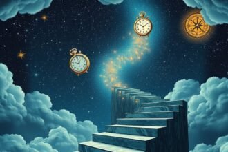 Scala in un cielo stellato simbolo di ambizione e successo nei sogni