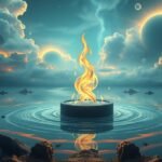 Fiamma su acqua: simbolo di purificazione e rabbia nei sogni.