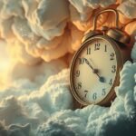 Orologio d'epoca tra nuvole, simbolo di libertà e controllo.