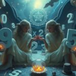 Due gemelli in un ambiente simbolico con numeri della Smorfia