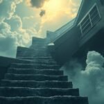 Scale ripide e nuvole che rappresentano paure e ostacoli nei sogni