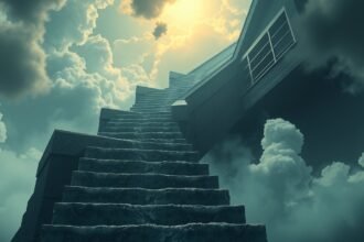 Scale ripide e nuvole che rappresentano paure e ostacoli nei sogni