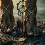 Piedi sporchi su un terreno irregolare, simbolo di umiltà