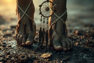 Piedi sporchi su un terreno irregolare, simbolo di umiltà