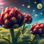 Carciofi colorati con numeri per l'interpretazione onirica