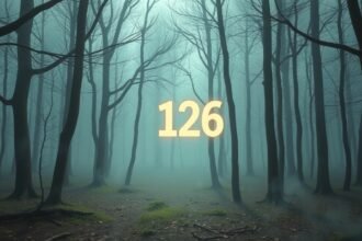 Foresta misteriosa con il numero 126, simbolo di sogni e fortuna.