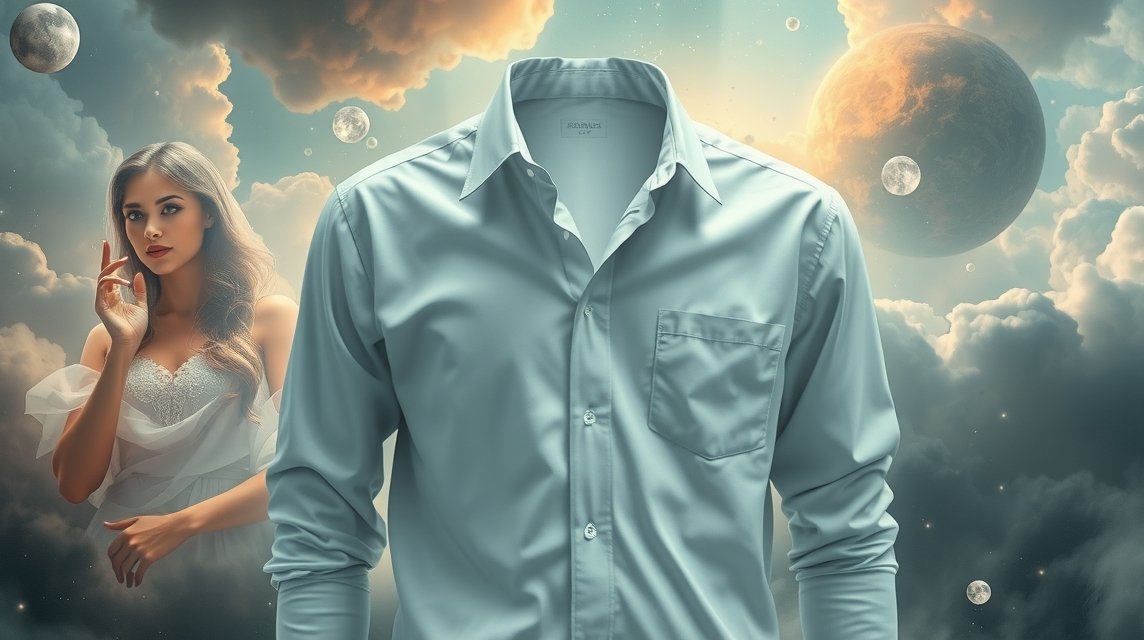 Camicia bianca con sfondo incantevole e simbolico di cambiamento