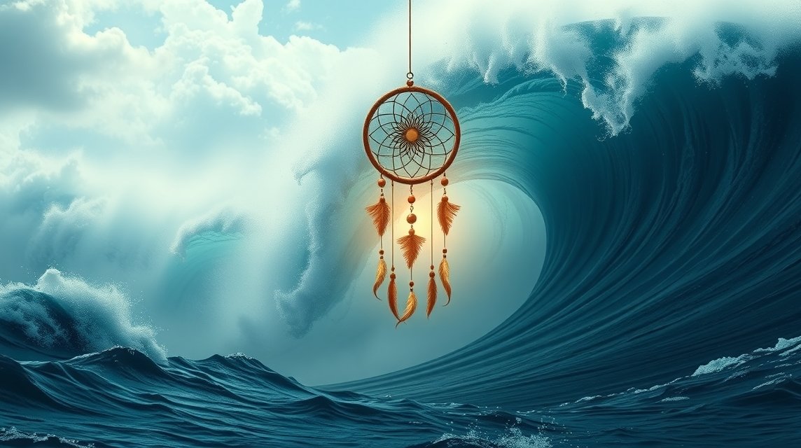 Un sogno che rappresenta un'onda enorme e un sogno catturato.