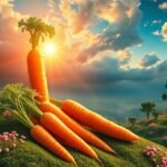 Carote fresche illuminate dal sole, simbolo di salute e benessere