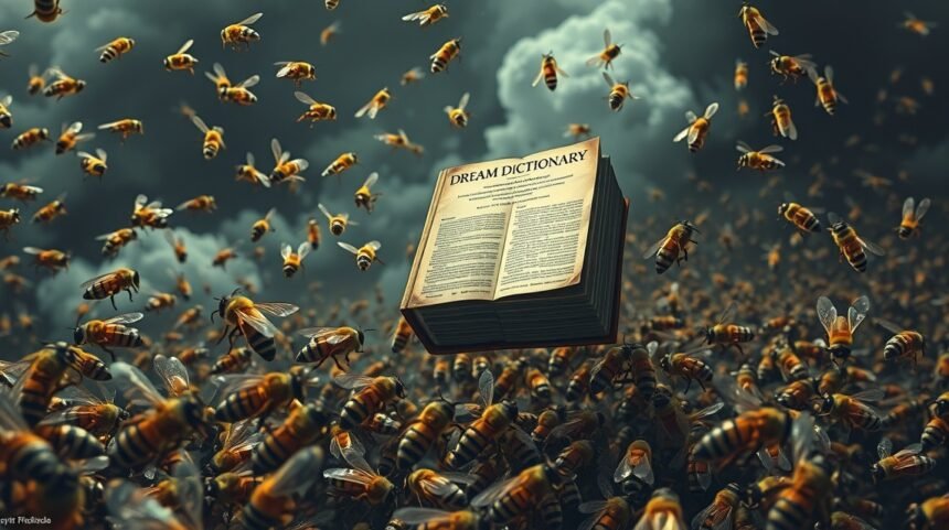 Un incontevole sciame di api circonda un dizionario dei sogni.