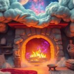 Camino acceso in un ambiente accogliente e onirico