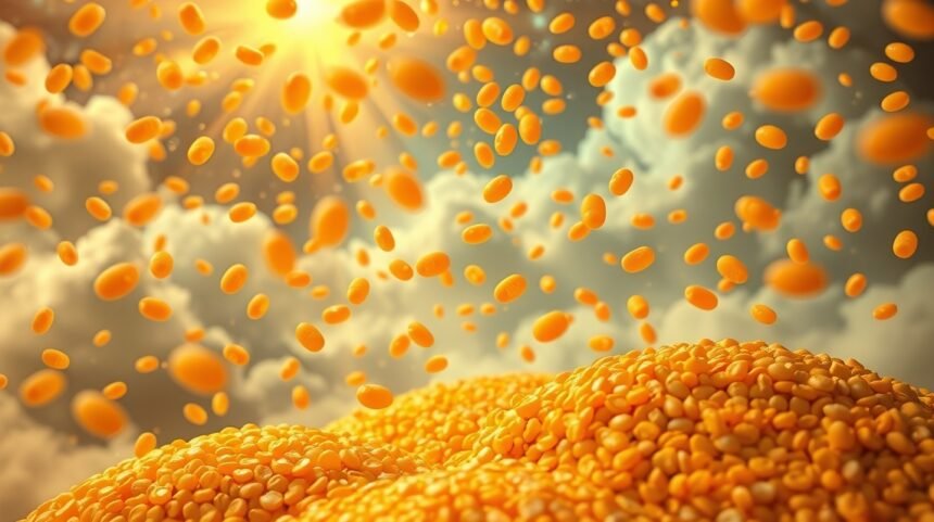 Lenticchie color miele che simboleggiano fortuna e prosperità