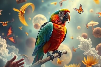 Un pappagallo colorato simbolo di comunicazione e vivacità nei sogni.
