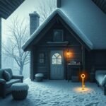 Interno di una casa innevata simbolo di freddezza familiare