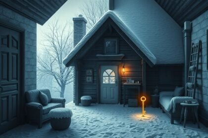 Interno di una casa innevata simbolo di freddezza familiare