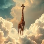 Giraffa tra le nuvole simboleggia visione d'insieme e lungimiranza