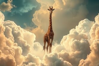 Giraffa tra le nuvole simboleggia visione d'insieme e lungimiranza