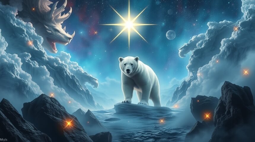 Immagine di un orso bianco simbolo di forza interiore e purezza