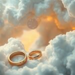Fedi nuziali tra le nuvole, simbolo di amore e promesse
