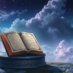 Libro aperto sotto la luna che rappresenta i messaggi dei defunti