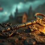 Chiave antica su un terreno roccioso, simbolo di opportunità e cambiamento.