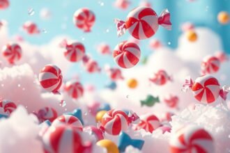 Caramelle colorate che evocano i piaceri dell'infanzia e la nostalgia.