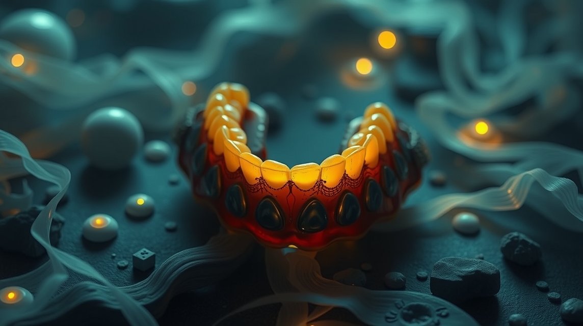 Dentiera luminosa simbolo di vecchiaia e cambiamento nei sogni