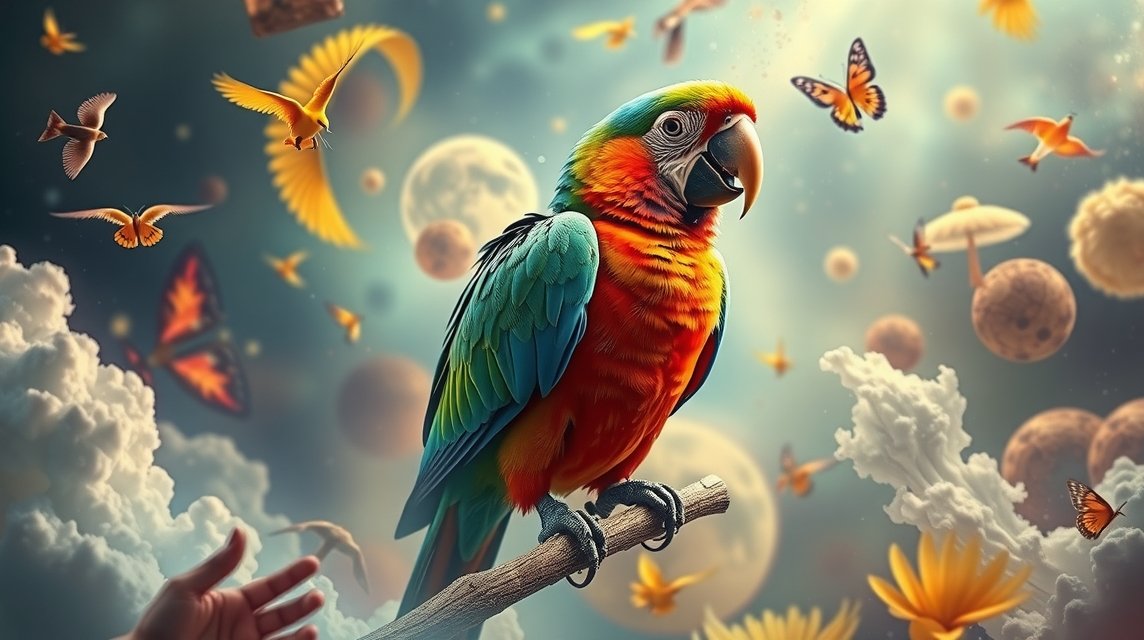 Un pappagallo colorato simbolo di comunicazione e vivacità nei sogni.