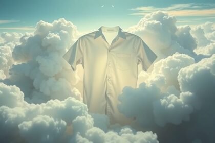 Camicia bianca tra le nuvole, simbolo di ordine e purezza