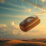Pane che fluttua nel cielo, simbolo di nutrimento e salute.