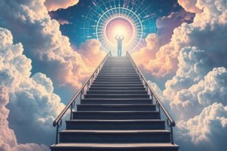 Scalinata che porta verso il successo e la realizzazione dei sogni