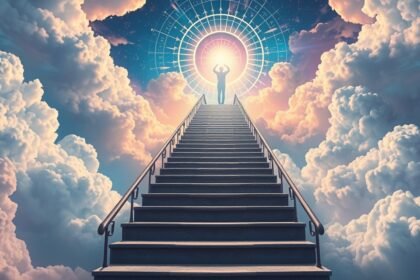 Scalinata che porta verso il successo e la realizzazione dei sogni