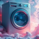 Lavatrice in un ambiente onirico rappresenta la pulizia interiore.