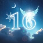 Numero angelico 16 nel cielo stellato simboleggia cambiamento e crescita spirituale.