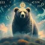 Orso simbolico con numeri fortunati e elementi astrologici