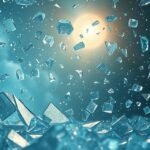 Vetro rotto che rappresenta sogni e interpretazioni simboliche.