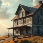 Casa vecchia con chiave simbolica, evocando ricordi e passato