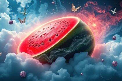 Anguria rossa che simboleggia passione e fertilità nel sogno.