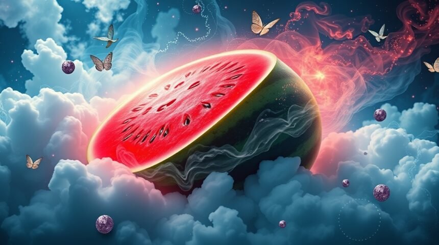 Anguria rossa che simboleggia passione e fertilità nel sogno.