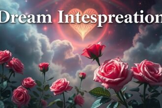 Rose in un cielo misterioso con un cuore luminoso