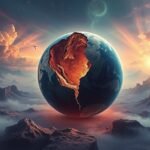 Immagine simbolica di un terremoto rappresentato sulla terra che si frattura.