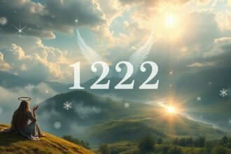 Numero angelico 1222 che simboleggia nuovi inizi e spiritualità.