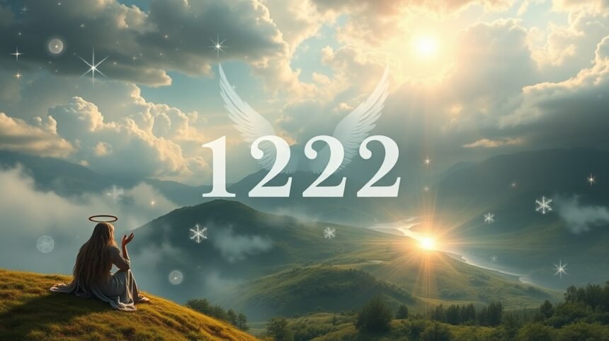 Numero angelico 1222 che simboleggia nuovi inizi e spiritualità.