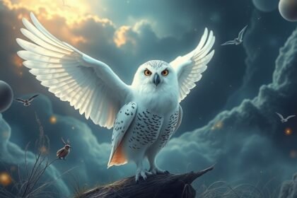 Gufo bianco che simboleggia saggezza e intuizione nei sogni