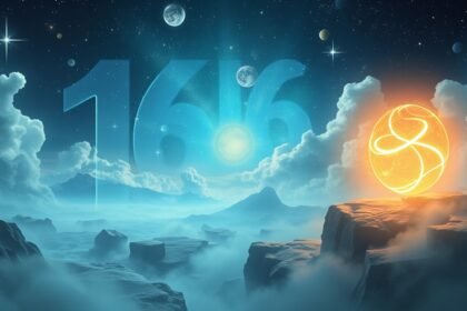 Numerologia del numero 1616 in un paesaggio celeste mistico