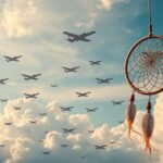 Sognare tanti aerei in volo e un acchiappasogni nel cielo