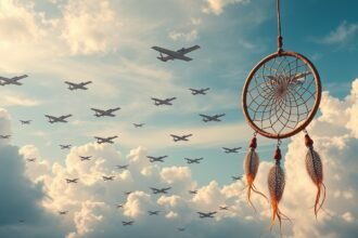 Sognare tanti aerei in volo e un acchiappasogni nel cielo